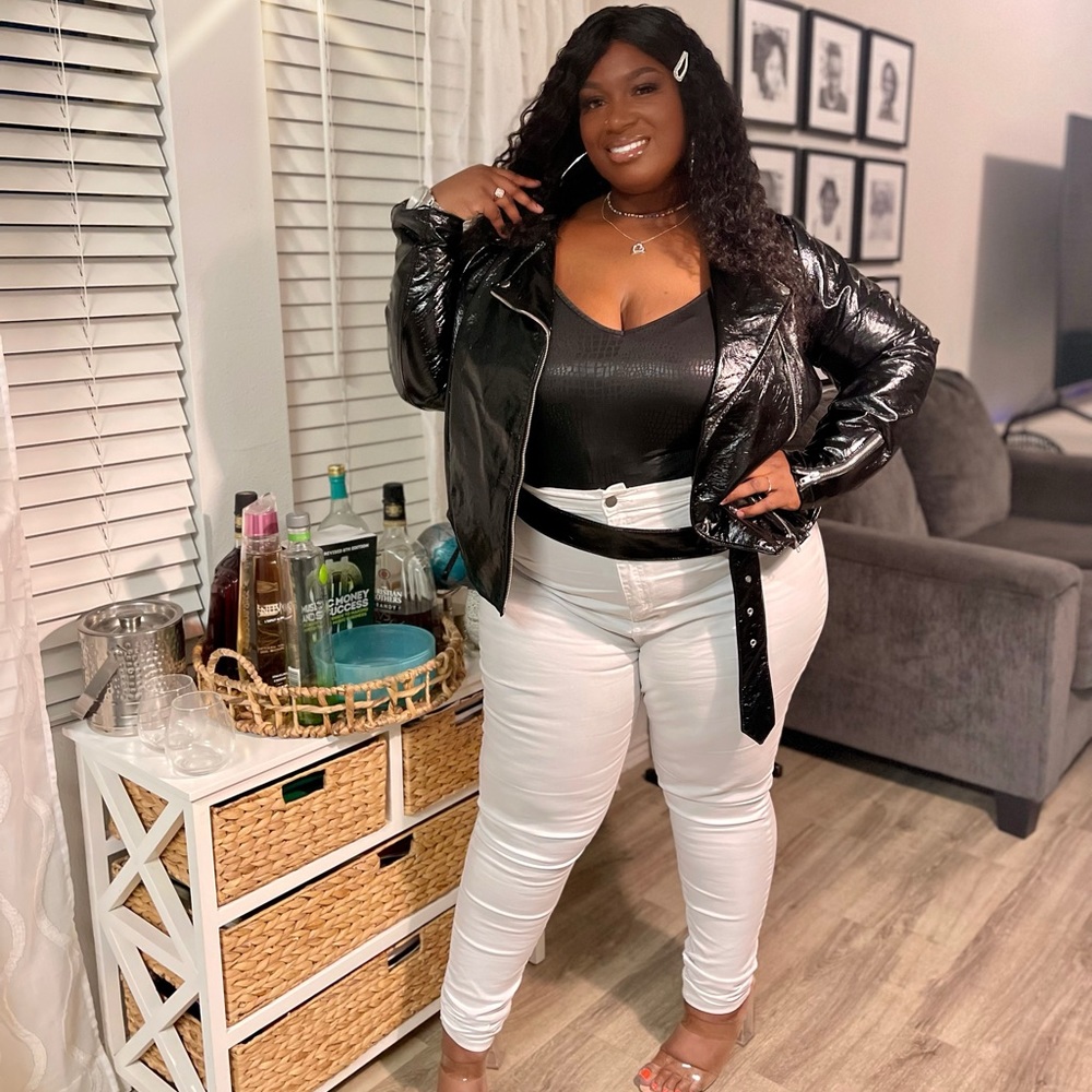 Plus Size white high waist jeans